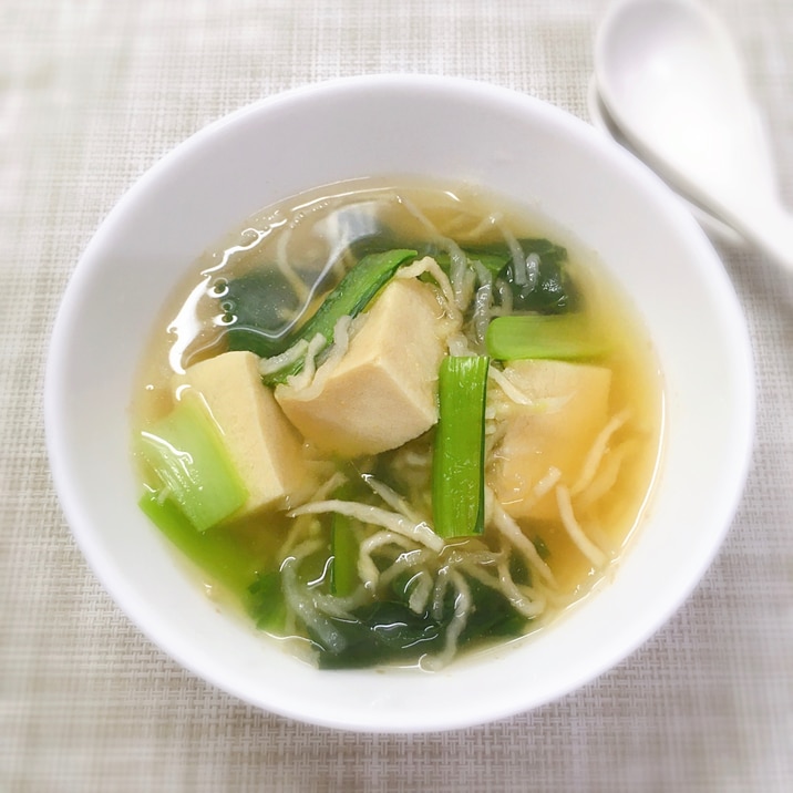 健康レシピ♡高野豆腐と小松菜の生姜スープ♪